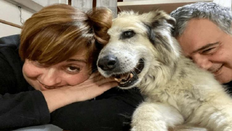 Benedetta Rossi con Marco e il cane Nuvola (foto dal web)