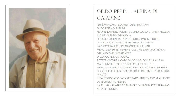 Necrologio Gildo Perin (foto dal web)
