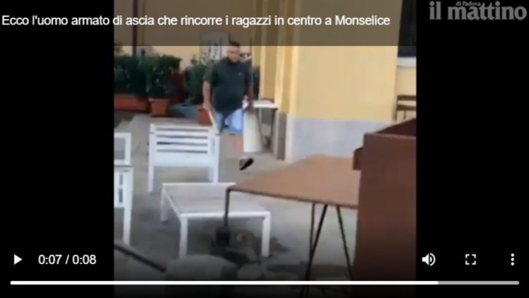Inseguimento a Monselice (frame del video postato da Il Mattino di Padova)