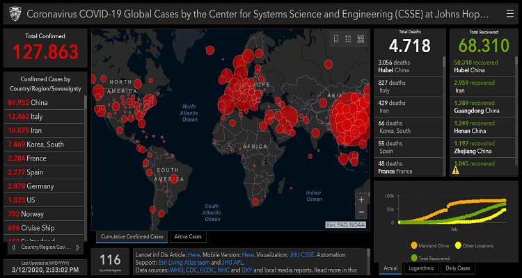 Mappa contagi coronavirus