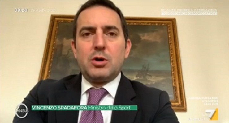 Il ministro dello Sport Vincenzo Spadafora