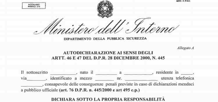 autocertificazione