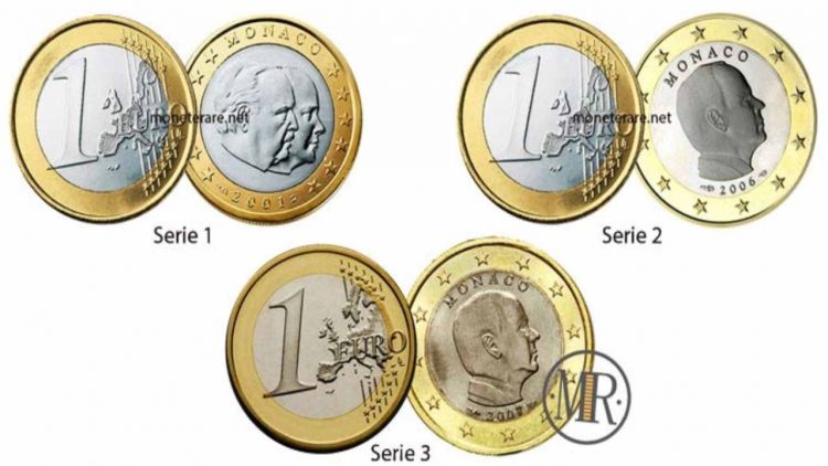 Monete 1 euro Principato di Monaco (foto dal web)