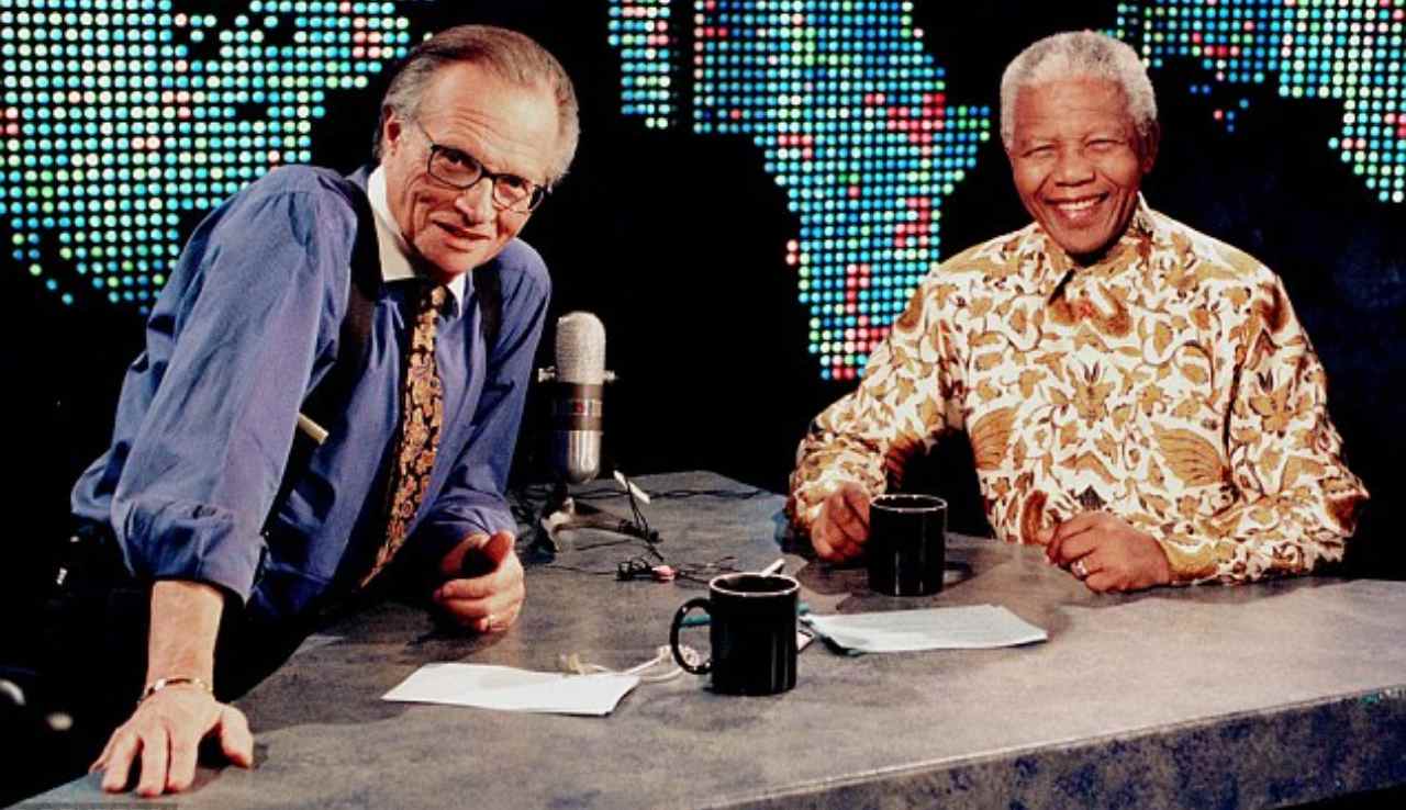 Larry King e Nelson Mandela