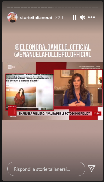 Emanuela Folliero denuncia il furto del profilo Instagram