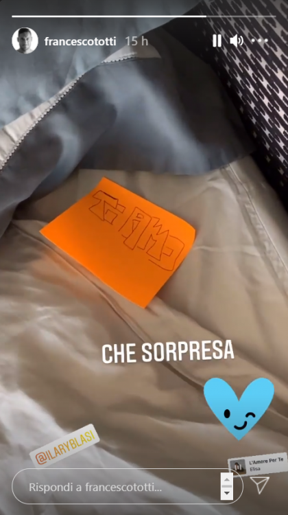 Francesco Totti messaggio d'amore Ilary reazione