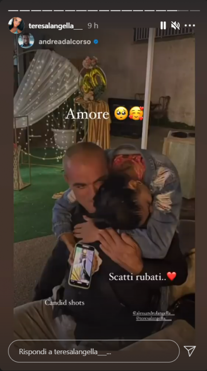 Teresa Langella abbraccio padre foto emozionante