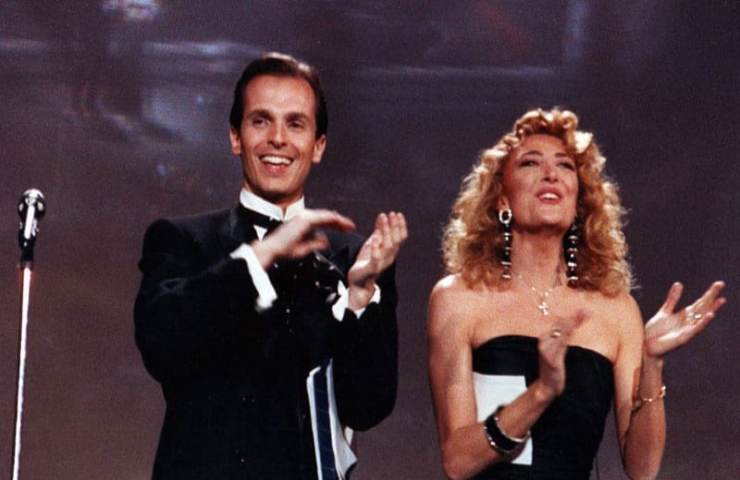 Miguel Bosè e Gabriella Carlucci a Sanremo 1988