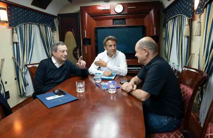 Ucraina Kiev incontro Mario Draghi, Emmanuel Macron, Olaf Scholz