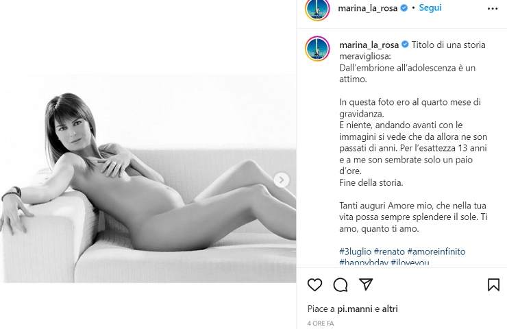Marina La Rosa incinta