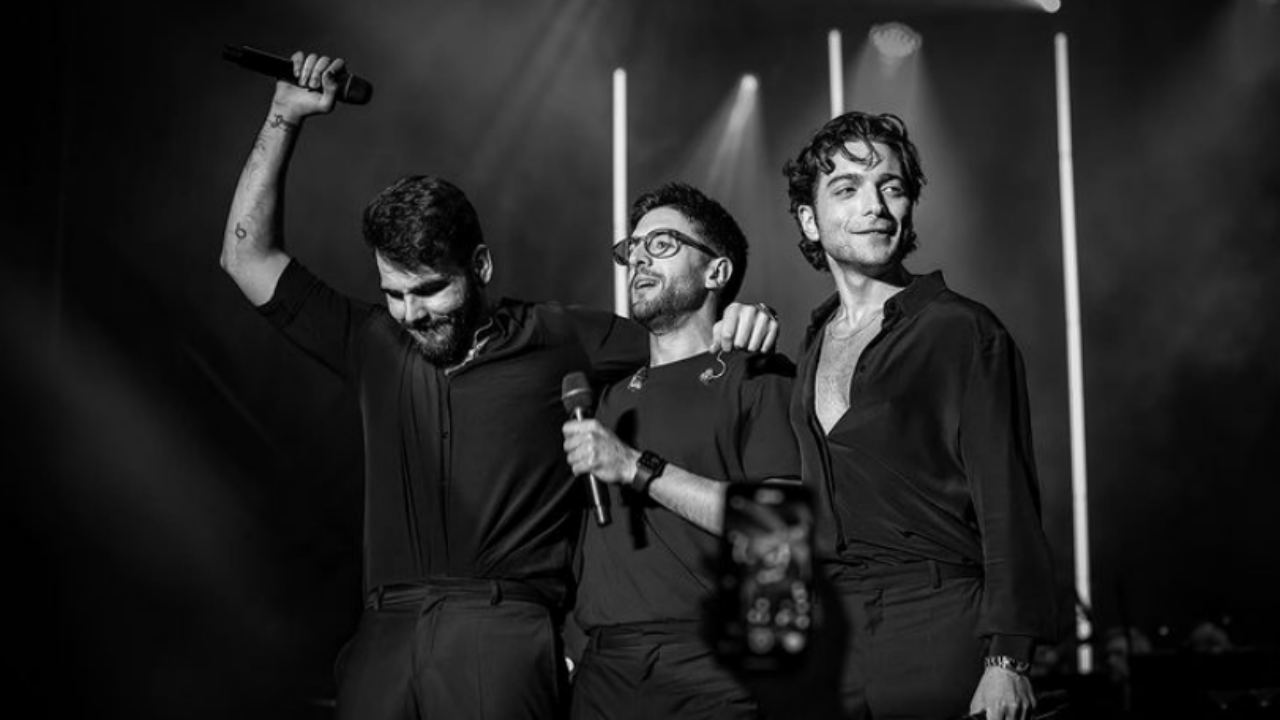 Il Volo assieme Diodato foto virale