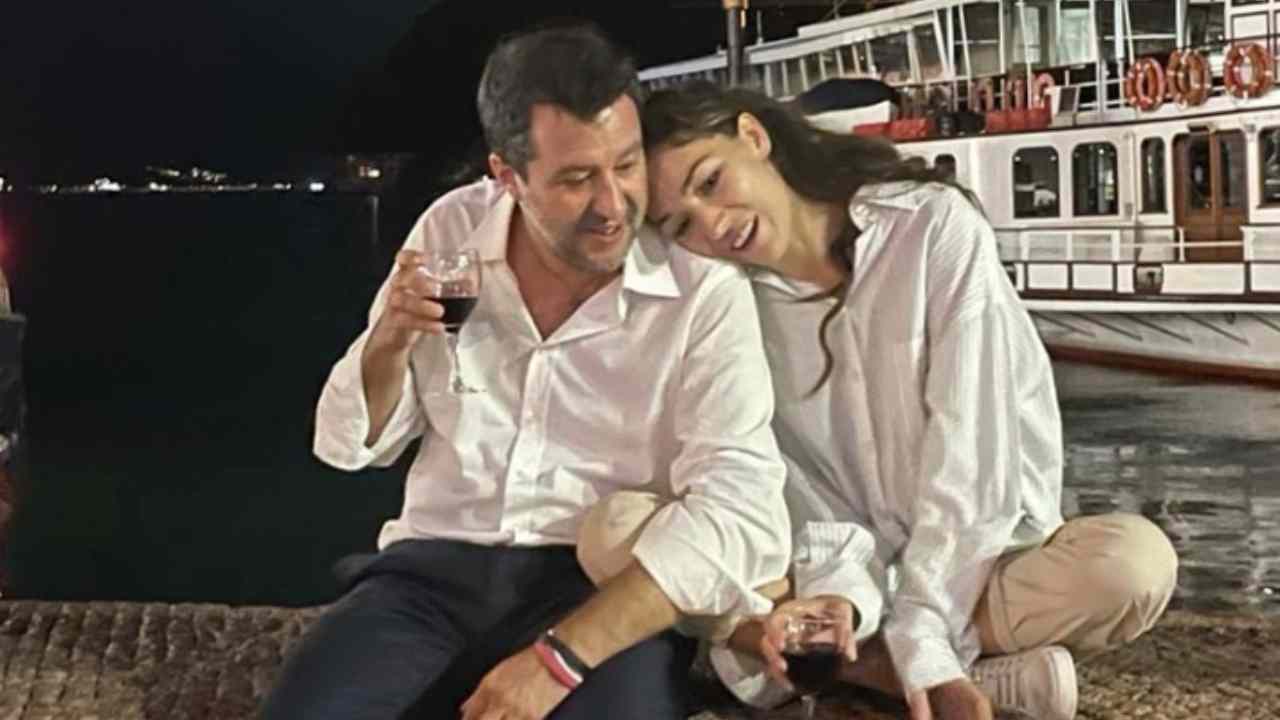 Matteo Salvini e Francesca Verdini abbracciati