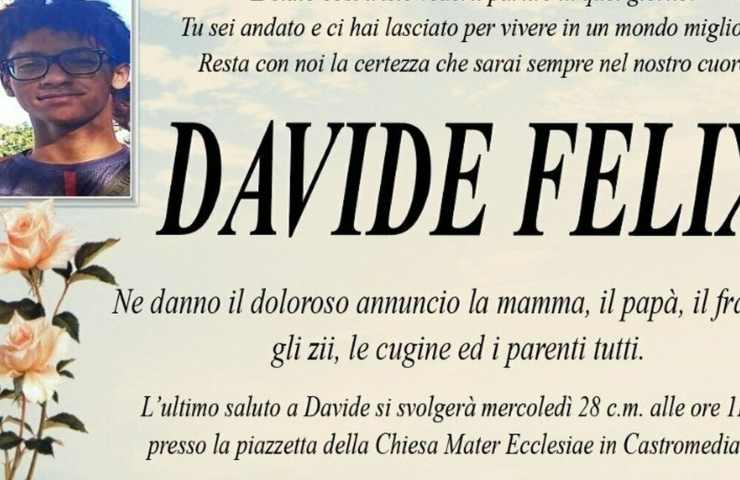 Davide Felix morto 